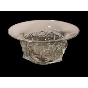 Large Vintage Mid-Century Modern Scandinavian Glass Bowl Centerpiece 11" x 5"